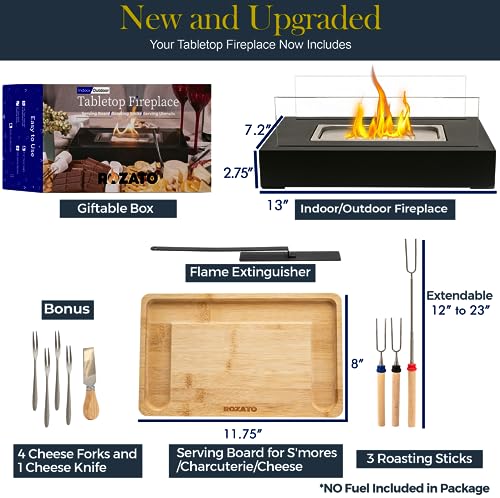 ROZATO Tabletop Fire Pit with Smores Maker Kit