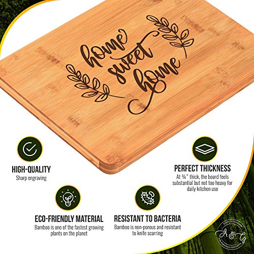 Home Sweet Home Engraved Bamboo Cutting Board Gift