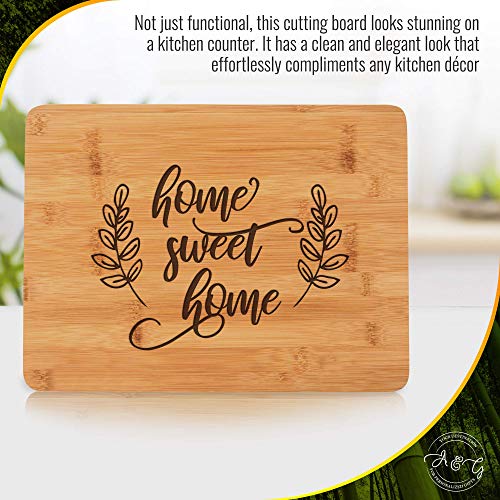 Home Sweet Home Engraved Bamboo Cutting Board Gift