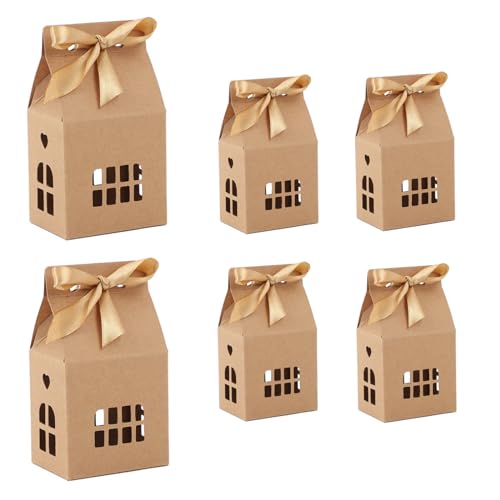 30 Bowknot Kraft Paper House Shaped Real Estate Gift Boxes