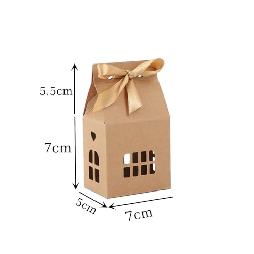 30 Bowknot Kraft Paper House Shaped Real Estate Gift Boxes