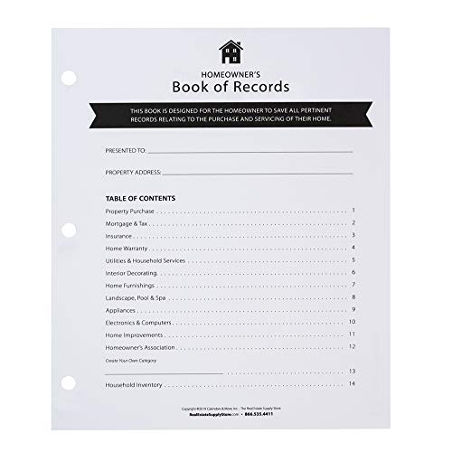 Homeowner's Black Record Book