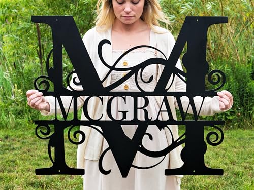 Personalized Metal Name Sign Monogram Wall Decor Outdoor