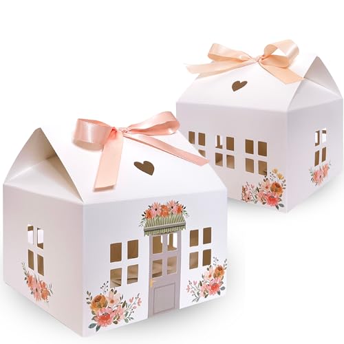 20 Small House Gift Boxes with Ribbons