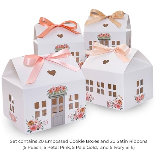 20 Small House Gift Boxes with Ribbons