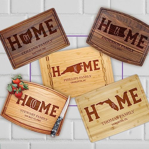 Personalized State Map Engraved Cutting Boards - Best Housewarming Gift