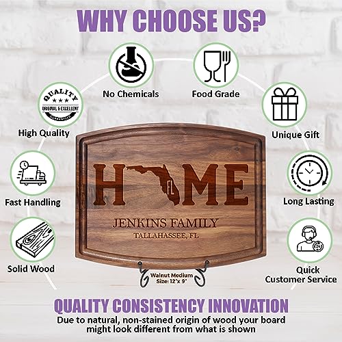 Personalized State Map Engraved Cutting Boards - Best Housewarming Gift