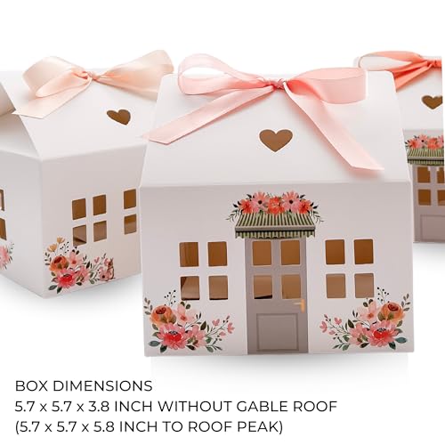 20 Small House Gift Boxes with Ribbons