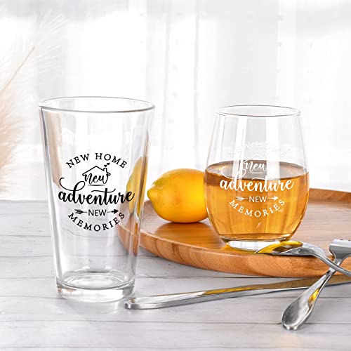 New Home Stemless Wine and Beer Glass Set