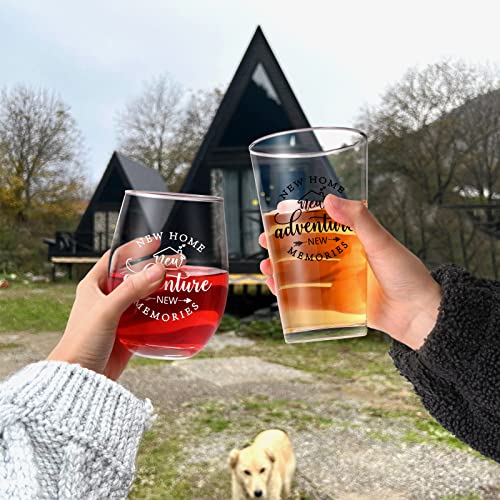 New Home Stemless Wine and Beer Glass Set