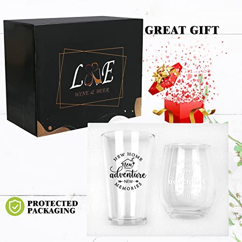 New Home Stemless Wine and Beer Glass Set