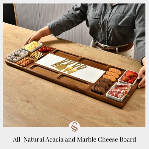Shanik Premium Marble Charcuterie Board - Magnetic Tray