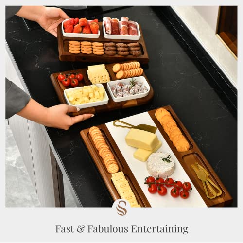 Shanik Premium Marble Charcuterie Board - Magnetic Tray