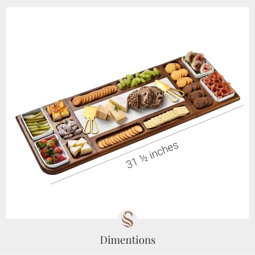 Shanik Premium Marble Charcuterie Board - Magnetic Tray