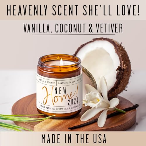 New Home 2024' Soy Candle - Vanilla, Coconut & Vetiver