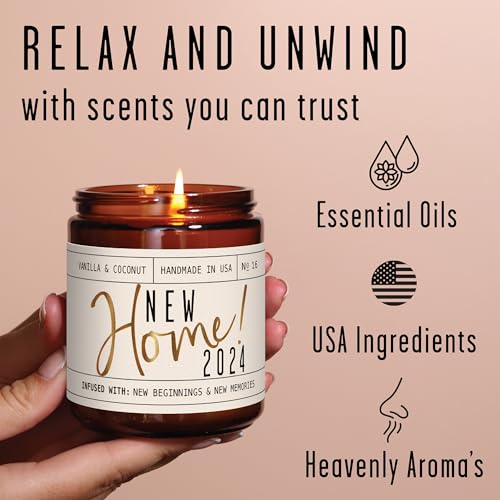 New Home 2024' Soy Candle - Vanilla, Coconut & Vetiver