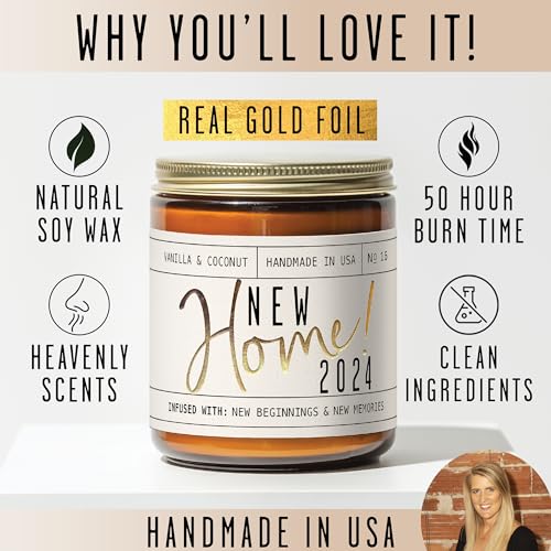 New Home 2024' Soy Candle - Vanilla, Coconut & Vetiver