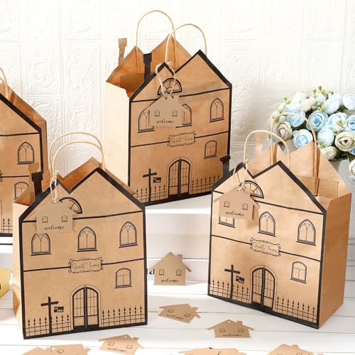 24 House Shaped Gift Bags with Mini Cards