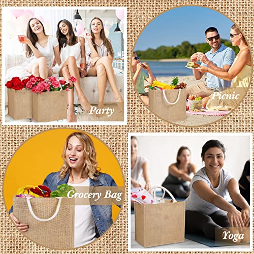 Silkfly Burlap Tote Bag Bulk - Reusable Gift Bag