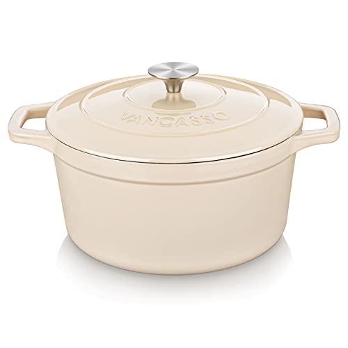 6qt Enamel Coated Cast Iron Dutch Oven, White