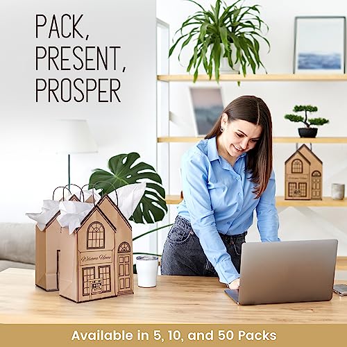 House-Shaped Welcome Home Bags for Real Estate Gifts