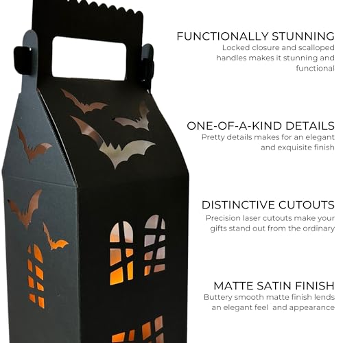 20 Haunted House Shaped Treat Boxes with Ribbons