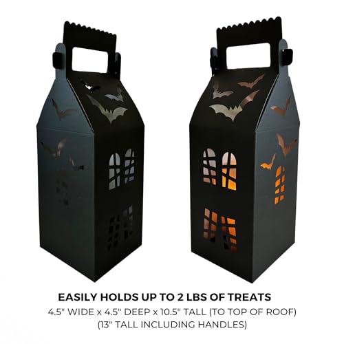 20 Haunted House Shaped Treat Boxes with Ribbons