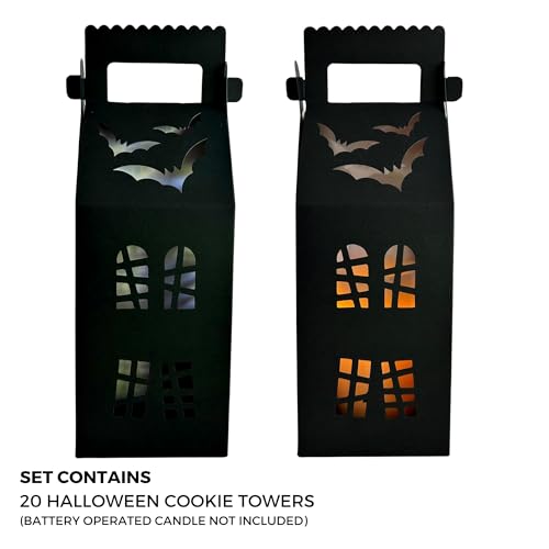 20 Haunted House Shaped Treat Boxes with Ribbons