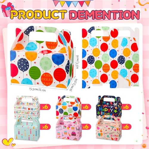 36 Pack Birthday Party Treat Boxes - Gable Design