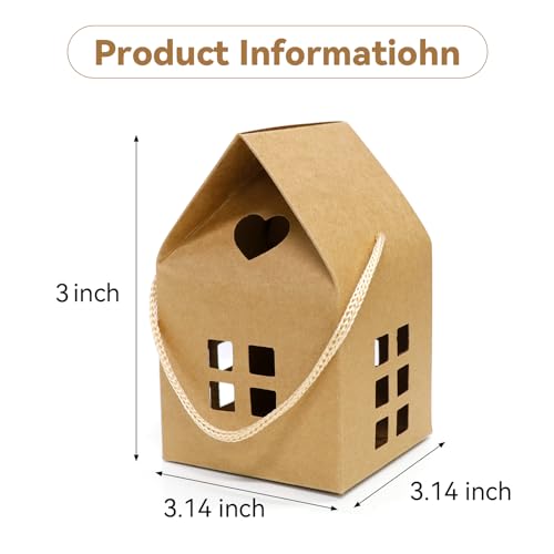 30 Brown House Shaped Party Favor Boxes