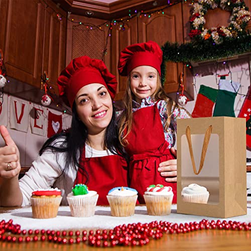 12 Brown Paper Gift Bags with Window for Real Estate Events