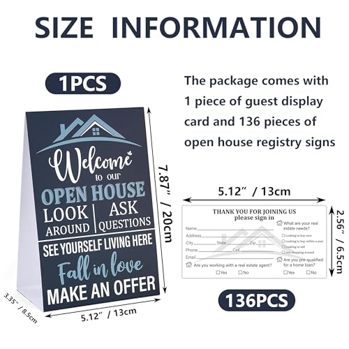 Real Estate Open House Visitor Registry Kit with Cards