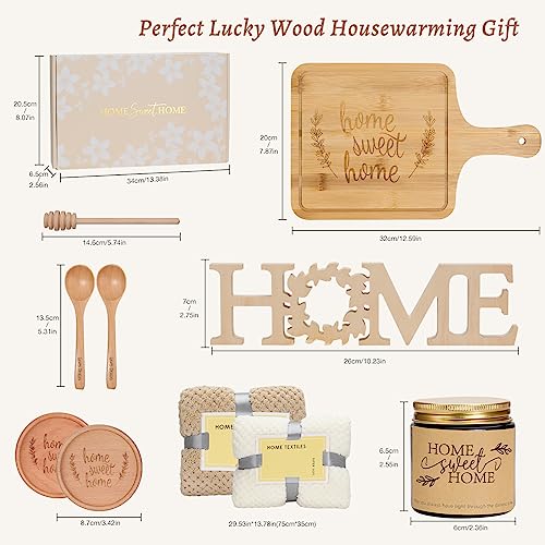 Home Sweet Home Bamboo Serving Board Candle Set