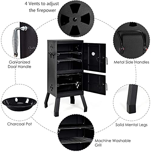 Giantex Vertical Charcoal Smoker for BBQ & Camping
