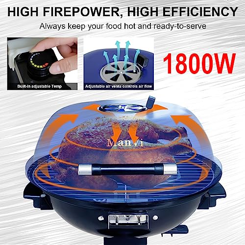 1800W Smokeless Electric BBQ Grill - ManVi Portable