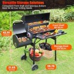 Spacious Charcoal Grill and Smoker Combo
