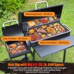 SUNLIFER Charcoal Grill and Offset Smoker Combo
