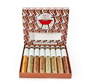 BBQ Grill Gift Set with 8 Unique Rubs