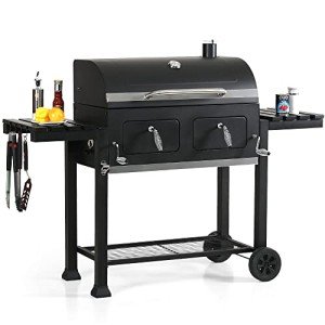 Extra Large Charcoal BBQ Grill with Side Tables