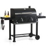 Extra Large Charcoal BBQ Grill with Side Tables