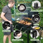 Extra Large Charcoal BBQ Grill with Side Tables