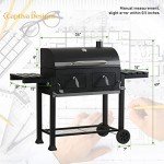 Extra Large Charcoal BBQ Grill with Side Tables