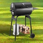 Charcoal Grill with Side Table for Outdoor BBQ