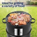 VIVOHOME 3-in-1 Vertical Charcoal BBQ Smoker