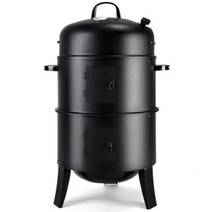 32" Vertical Charcoal Smoker Grill with Thermometer