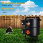 32" Vertical Charcoal Smoker Grill with Thermometer