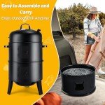 32" Vertical Charcoal Smoker Grill with Thermometer