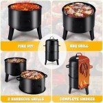 32" Vertical Charcoal Smoker Grill with Thermometer