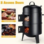32" Vertical Charcoal Smoker Grill with Thermometer