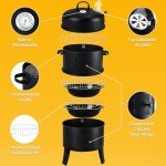 32" Vertical Charcoal Smoker Grill with Thermometer